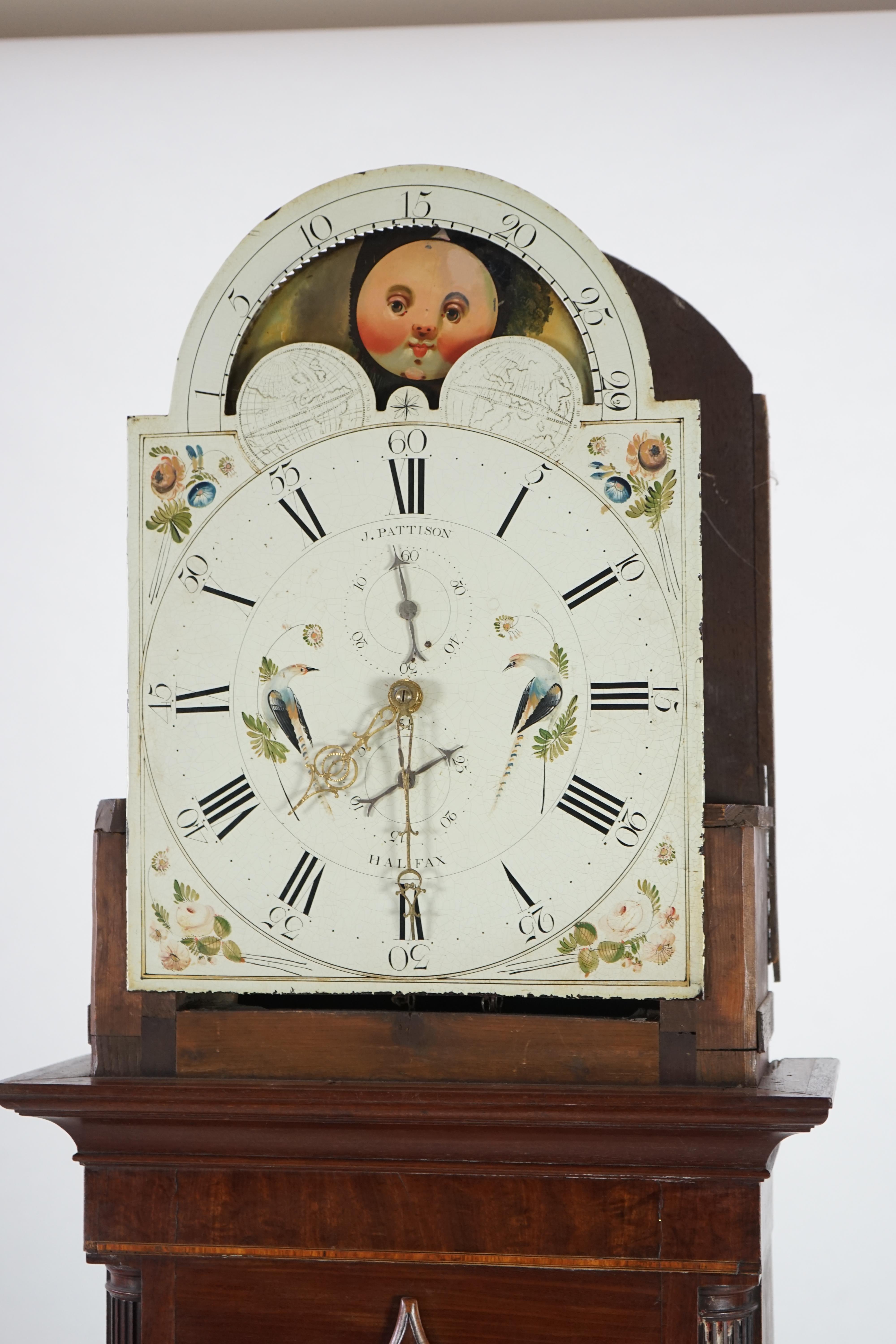 J. Pattison of Halifax, a Regency inlaid mahogany eight day longcase clock